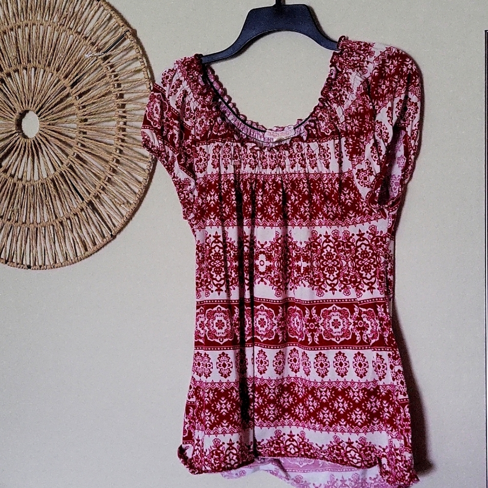 Claudia Richard Blouse-red & white